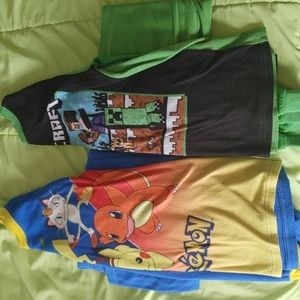 2 pair of boys PJs (Pokemon and Minecraft)